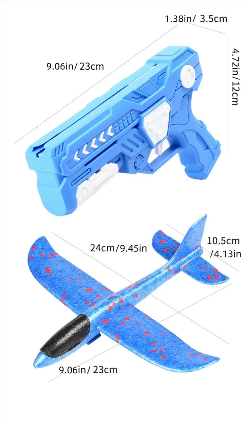 Foam plane gun launcher popular outdoor toy boy sports catapult game Emotional interactive girl birthday Christmas gift