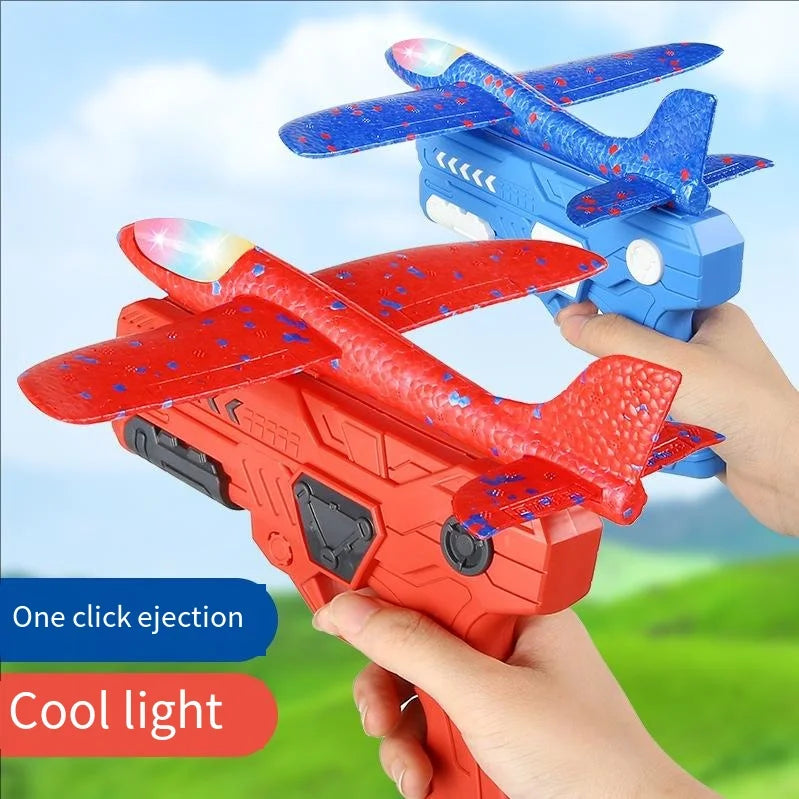 Foam plane gun launcher popular outdoor toy boy sports catapult game Emotional interactive girl birthday Christmas gift