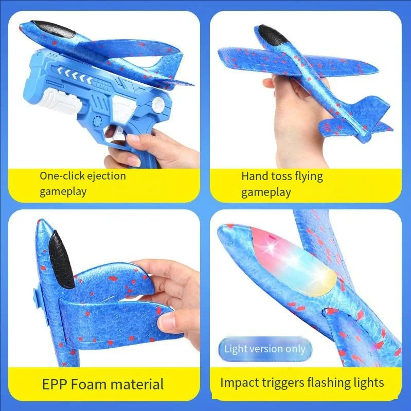 Foam plane gun launcher popular outdoor toy boy sports catapult game Emotional interactive girl birthday Christmas gift
