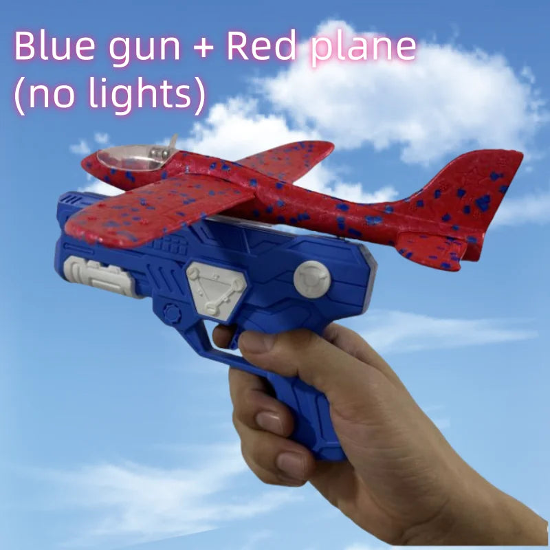 Foam plane gun launcher popular outdoor toy boy sports catapult game Emotional interactive girl birthday Christmas gift