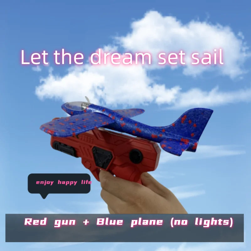 Foam plane gun launcher popular outdoor toy boy sports catapult game Emotional interactive girl birthday Christmas gift