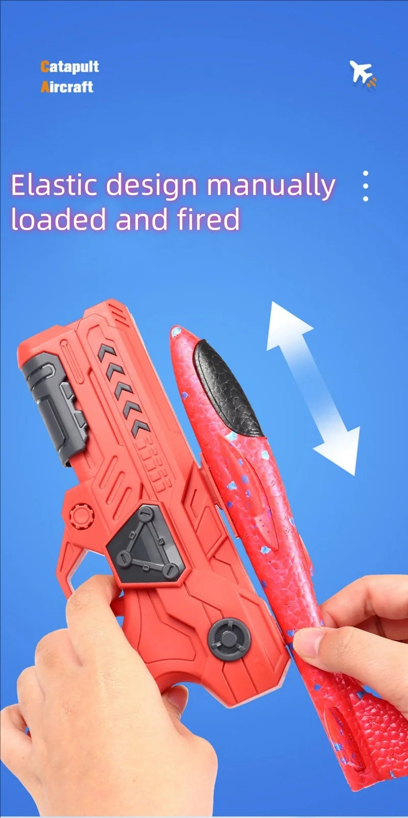 Foam plane gun launcher popular outdoor toy boy sports catapult game Emotional interactive girl birthday Christmas gift