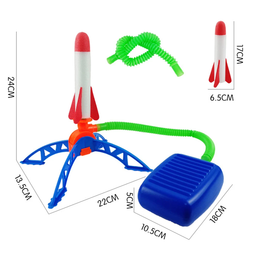 Kids Toy Rocket Launcher Foot Pump Soaring Rocket Toys Child Foam Rocket & Jump Air Launch Pad Outdoor Sport Games For Children